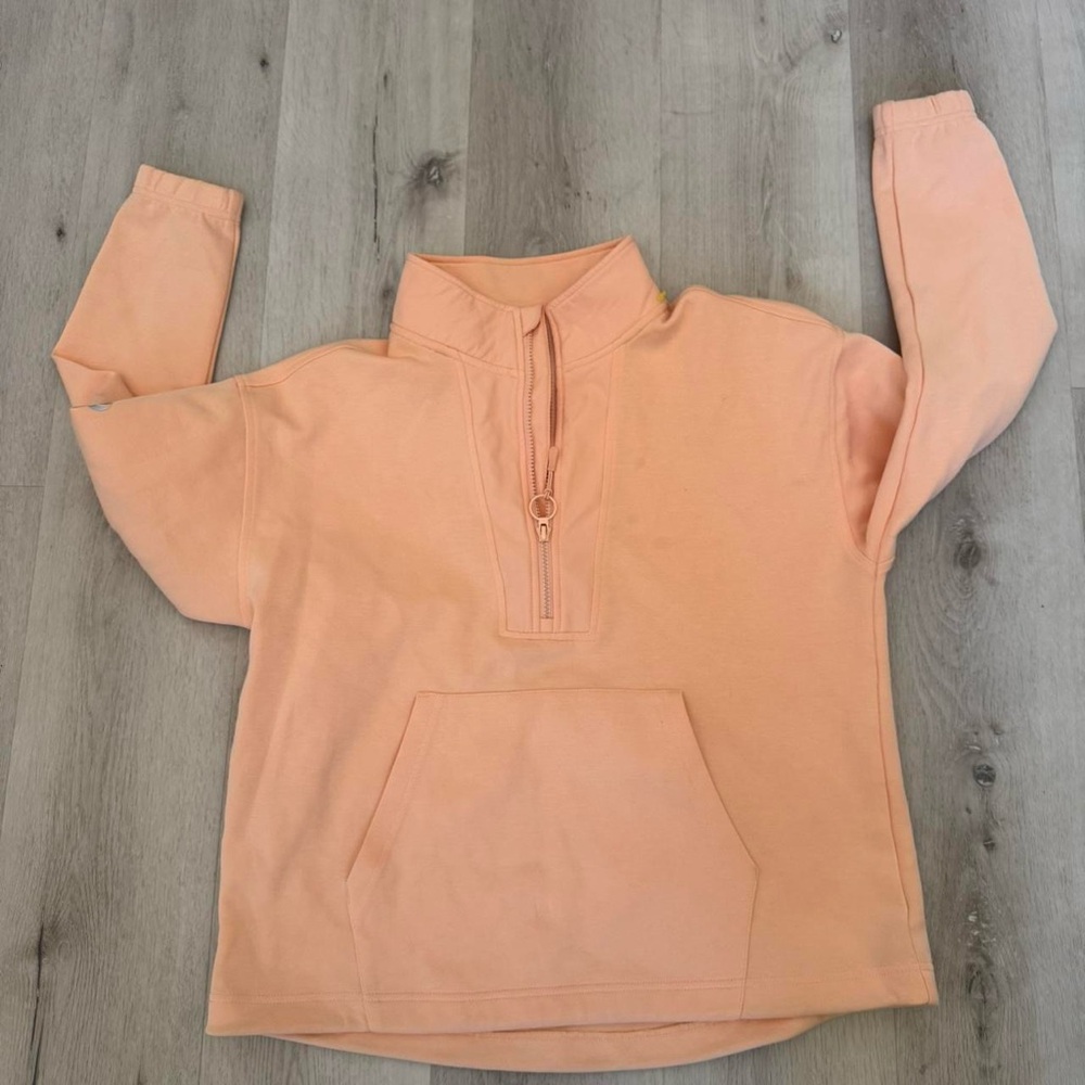 Peach Quarter-Zip Women's Sweatshirt